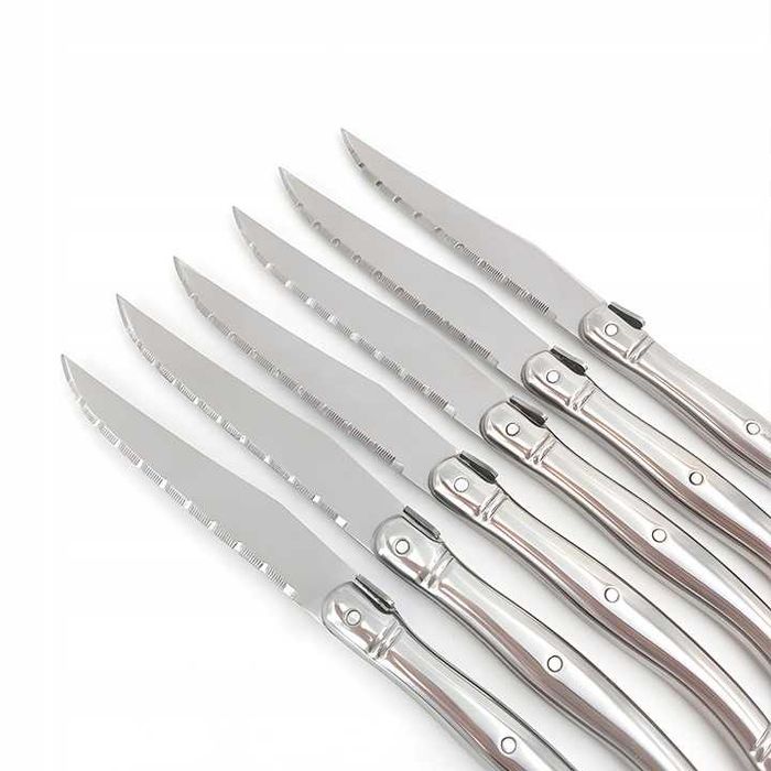 Noże Kuchenne Do Steków Zestaw Noży 6 El W Bloku Do Grilla Ostre Ząbki