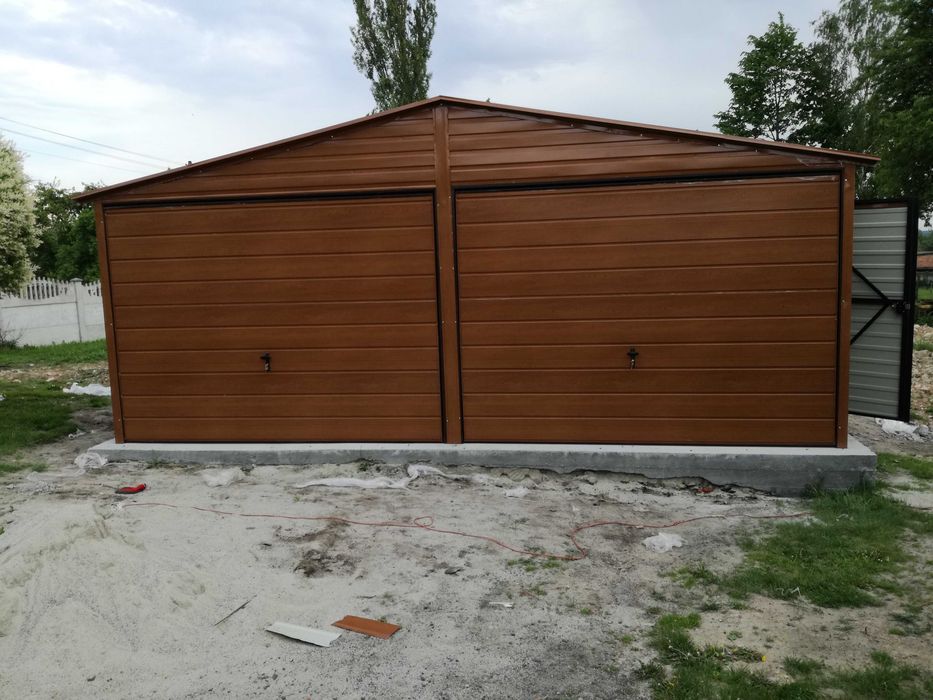 Garaż blaszany 6x5 spad do tyłu OKAZJA ! Konstrukcja OCYNK