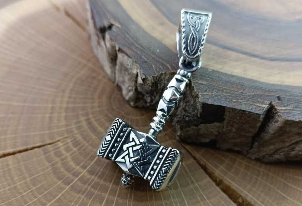 Серебряная подвеска кулон Молот Тора, Сварога. Срібний підвісок амулет