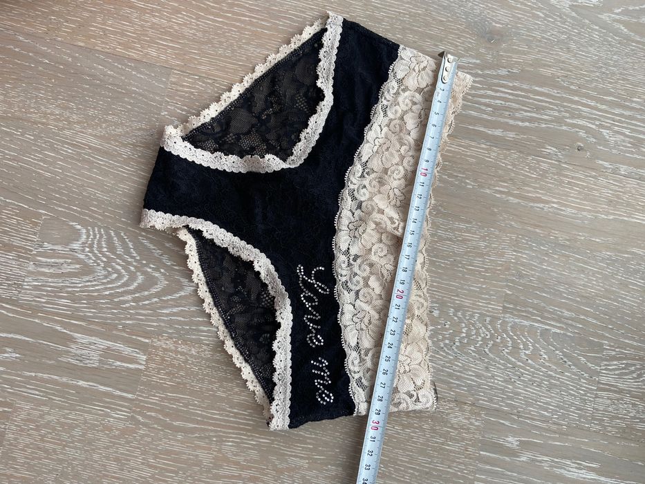 Kappahl majtki koronkowe czarne z cyrkoniami xs s