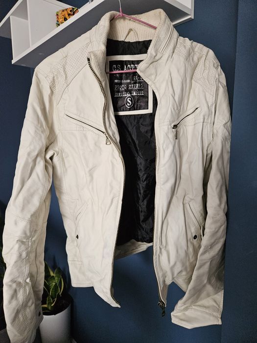 Kurtka skórzana męska CS active skóra. R. S BEŻOWY,  kremowy