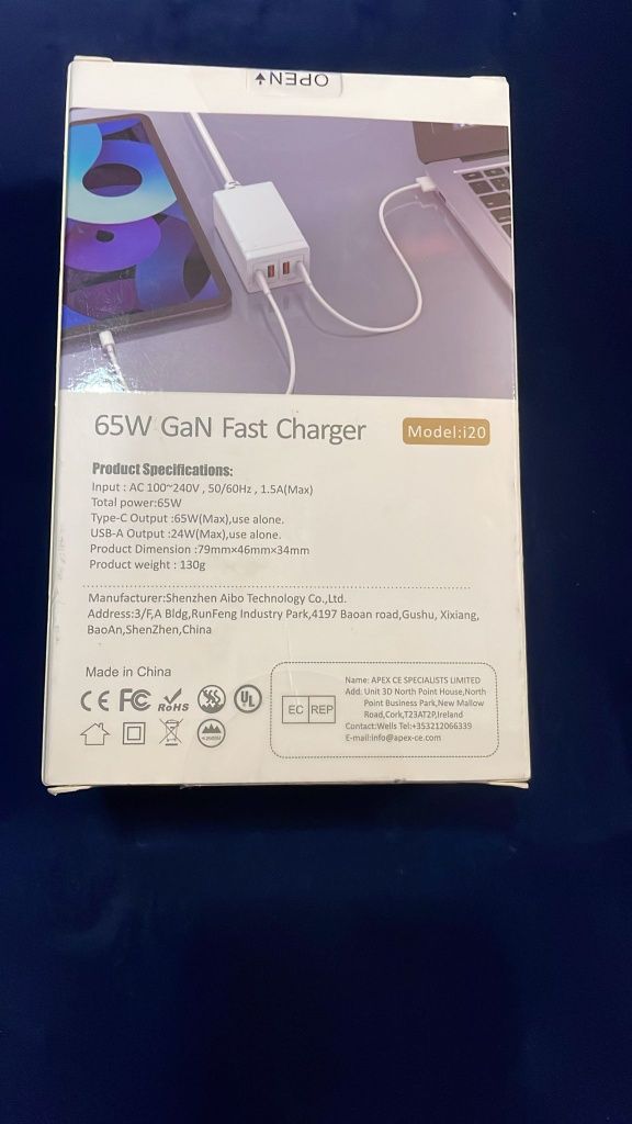 Adapter Gan 65W 4 porty