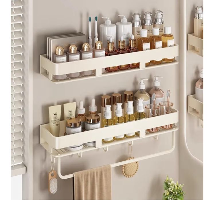 Półka prysznicowa bez wiercenia 40 cm 2 sztuki stal nierdzewna