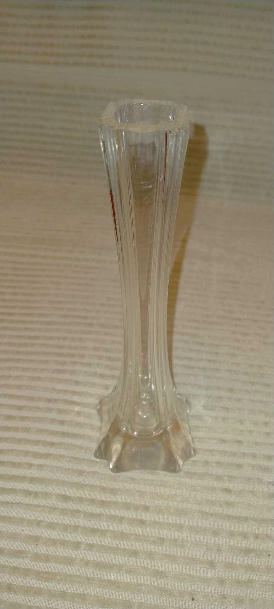 Stary wazonik kryształowy z wczesnych lat PRL, wys. 16cm, wierzch-3 cm