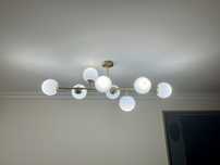 Lampa wisząca, szklane mleczne kule