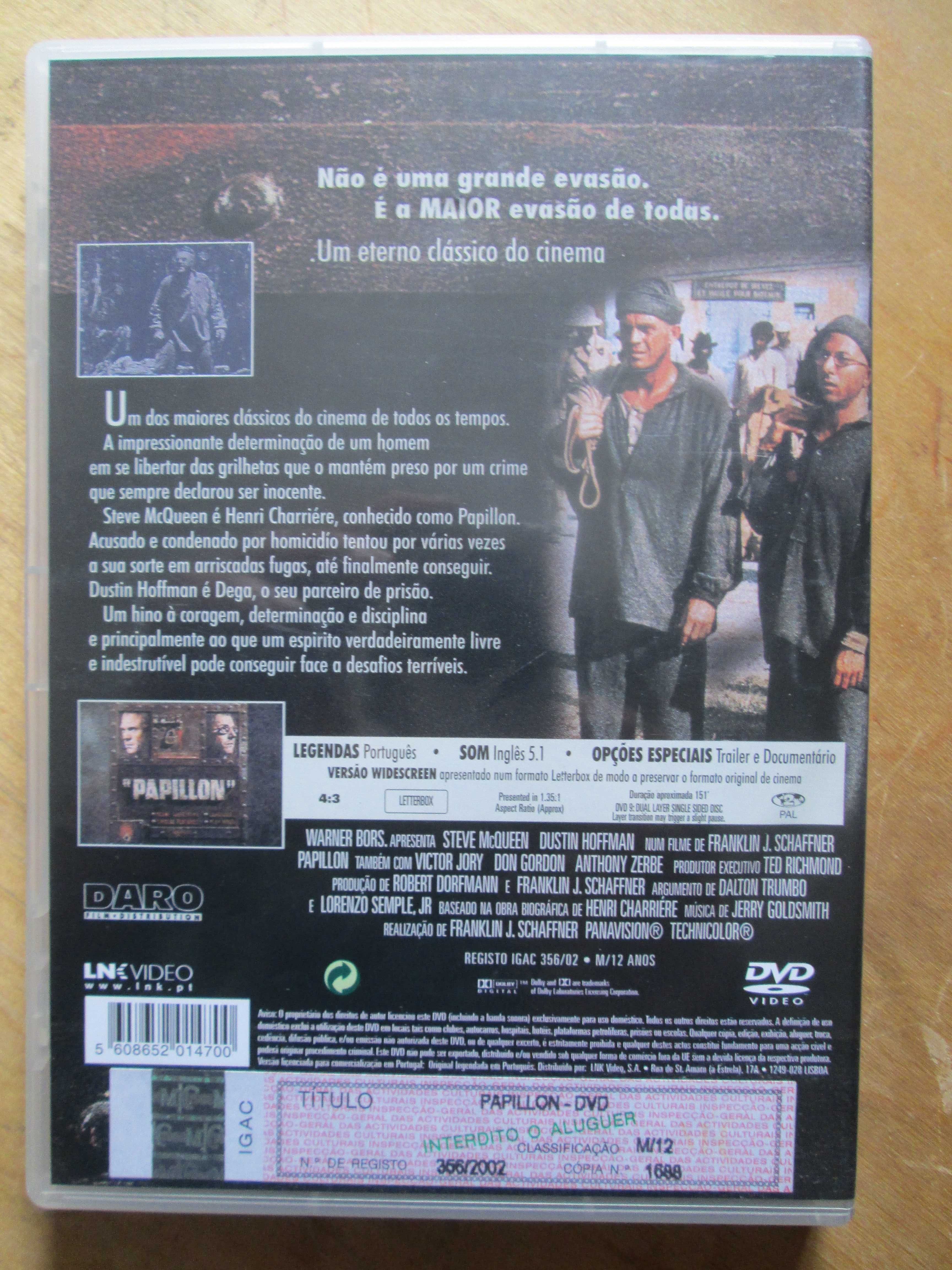 DVD Papillon, com  Steve Mcqueen, Dustin Hoffman