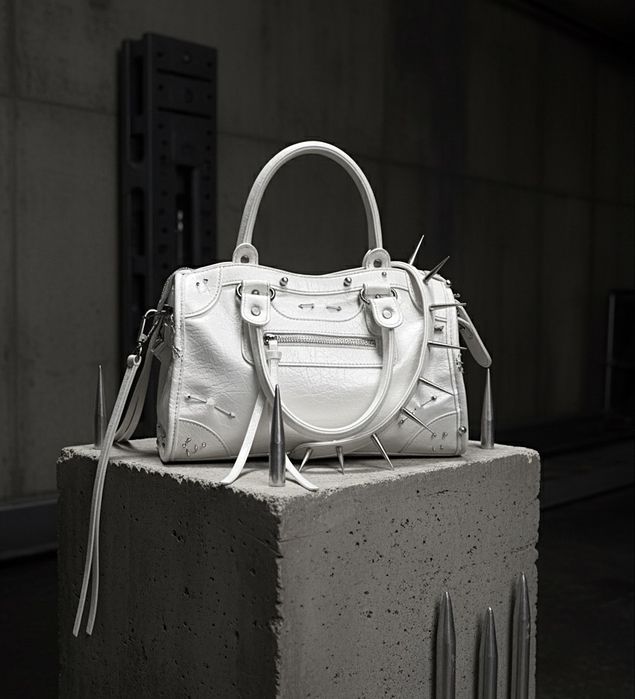 Сумка opium punk, balenciaga type, сумка с шипами, city bag type