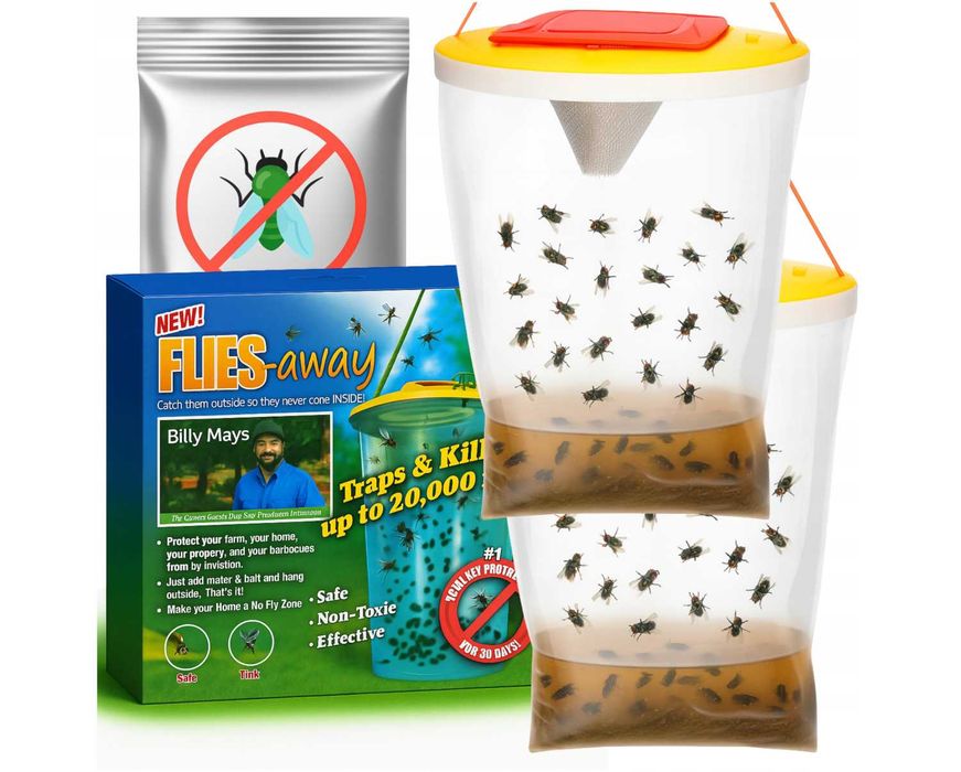 2x Pułapka Łapka Worek na Muchy Owady Komary do Stajni Obory Garażu