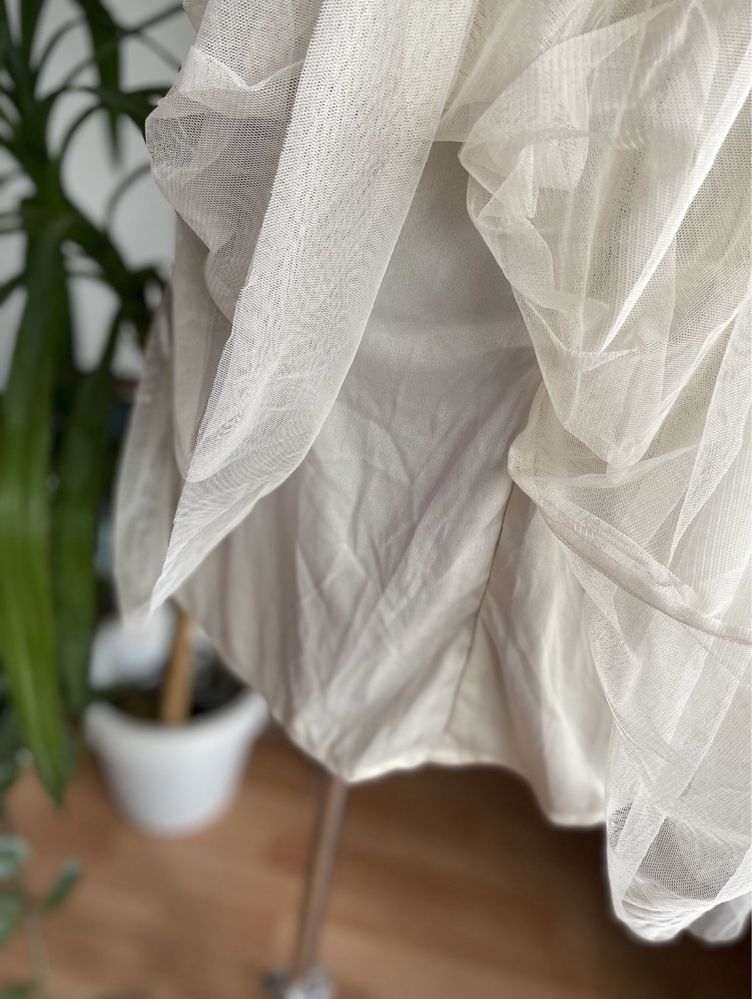 Maya deluxe cekinowa tiulowa sukienka mini hiszpanka L 40 42 xl asos