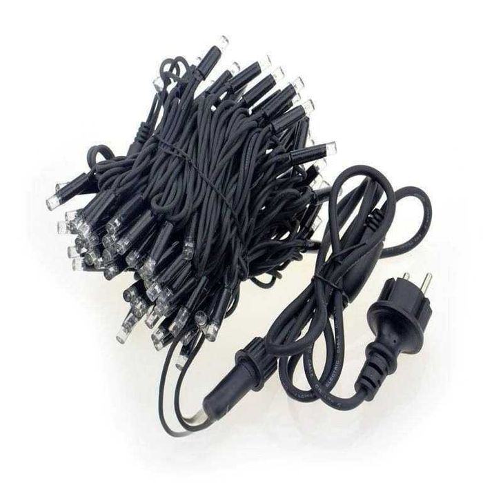 Вулична LED-гірлянда потужна 10м 100 діодів IP65 220В каучуковий дріт