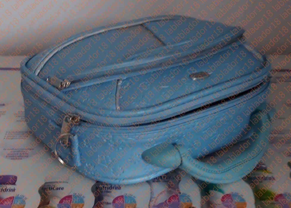 Kuferek kosmetyczka niebieska