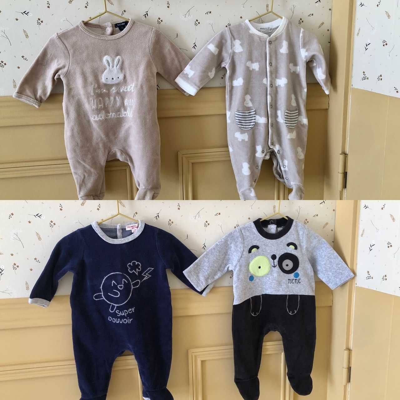 Lote roupa bebé menino inverno - 4 Babygrow - 1 mes