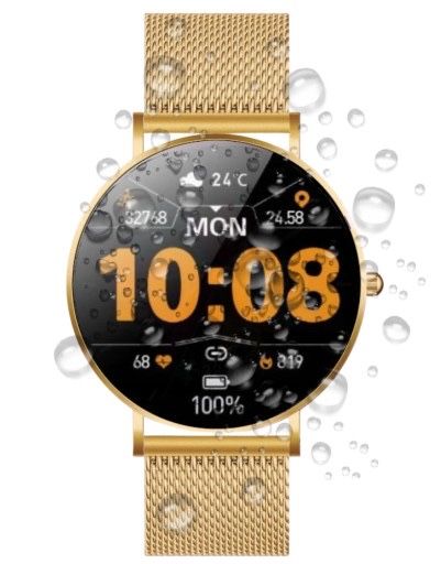 Smartwatch Zegarek Damski Złoty ALEXA MANTA Ciśnienie Kroki Sport Menu