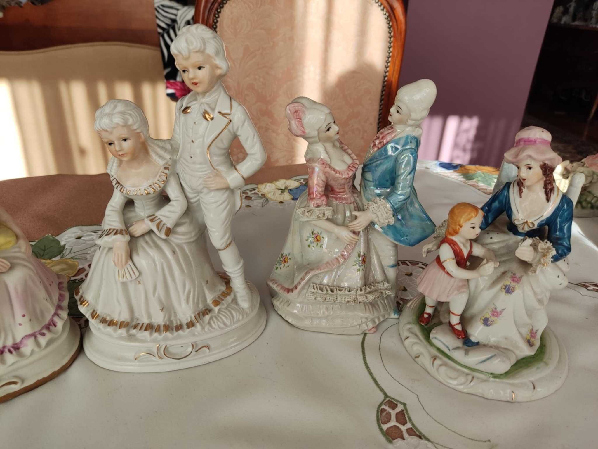 porcelanowe malowane  figurki 4 sztuki pary