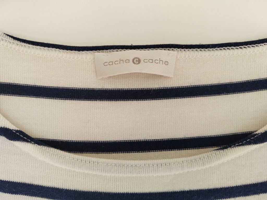 Tunika-sukienka, w niebiesko-białe pasy, firma Cache cache, rozmiar un