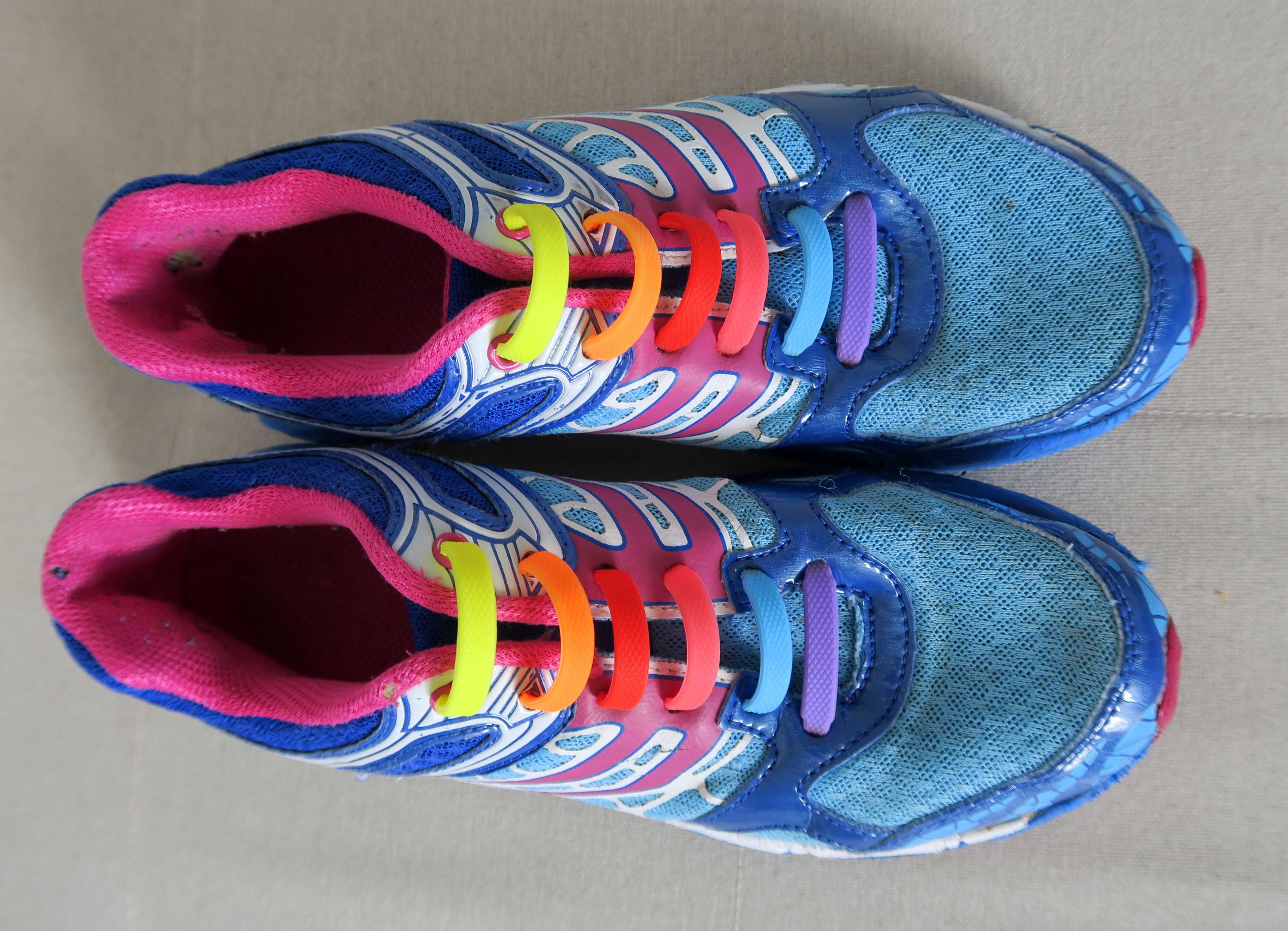 Kolorowe adidasy sportowe buty neony neonowe niebieskie 36