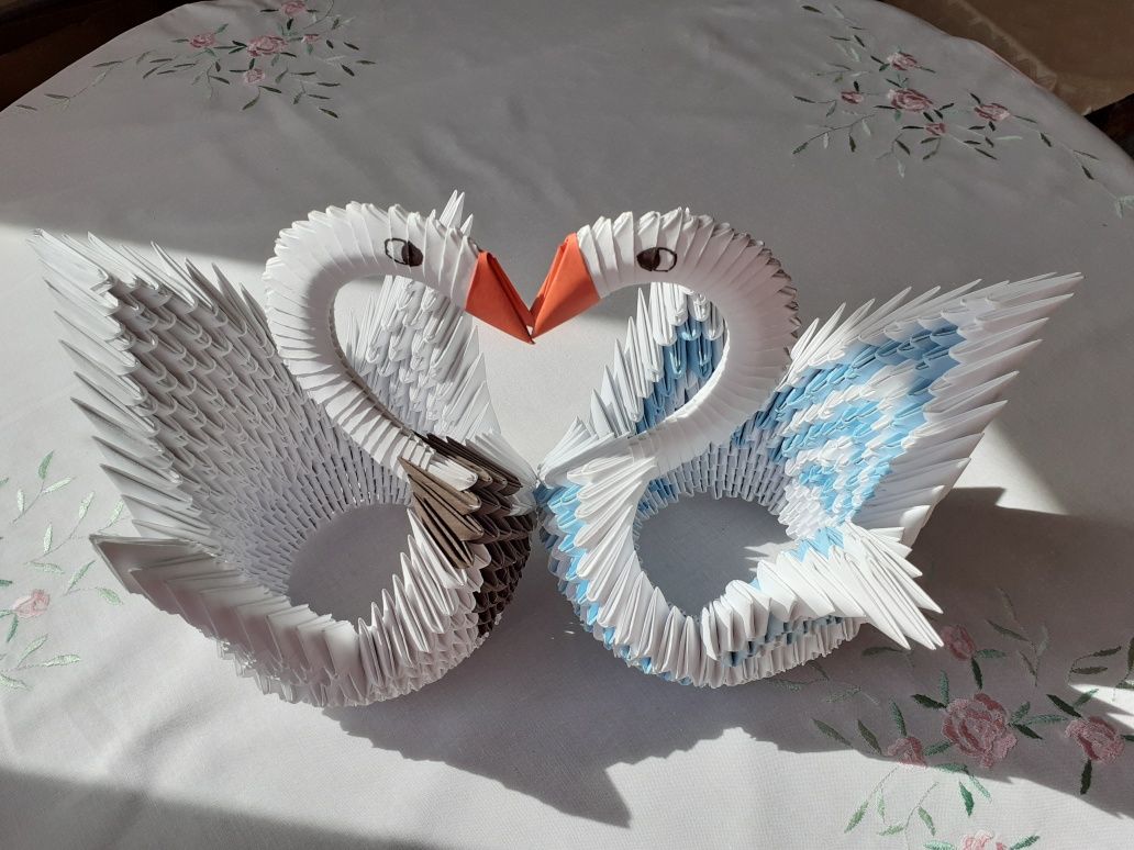 Zakochane Łabędzie origami/prezent ślub/wesele/ rocznica/ dekoracja