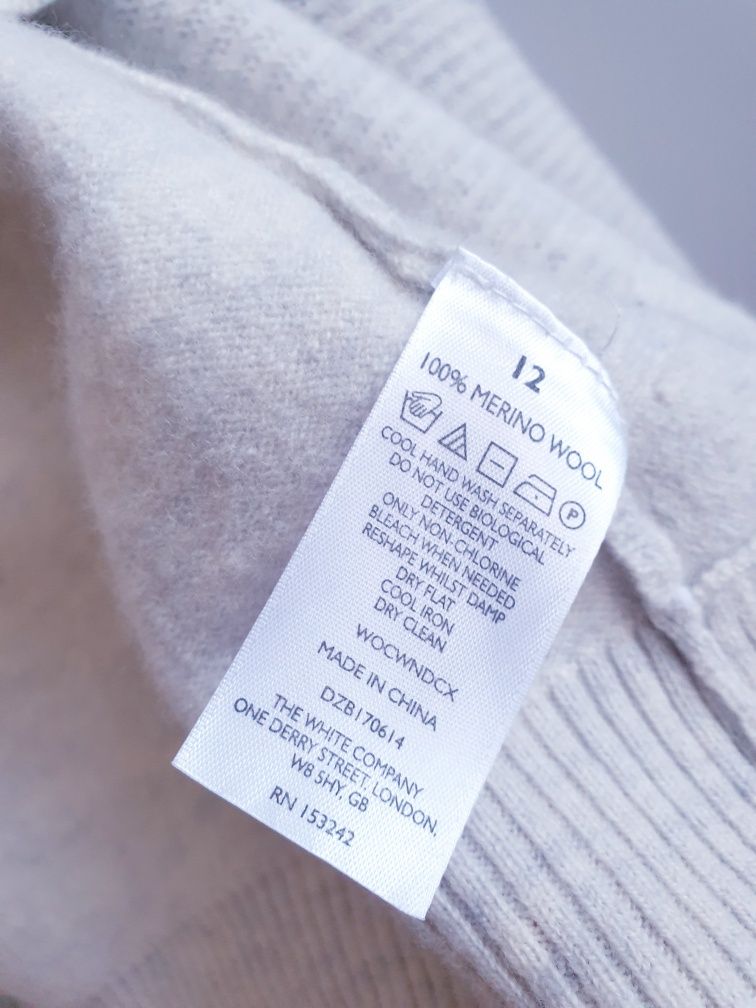 Wełniany sweter narzutka 36 wełna merino  White Label