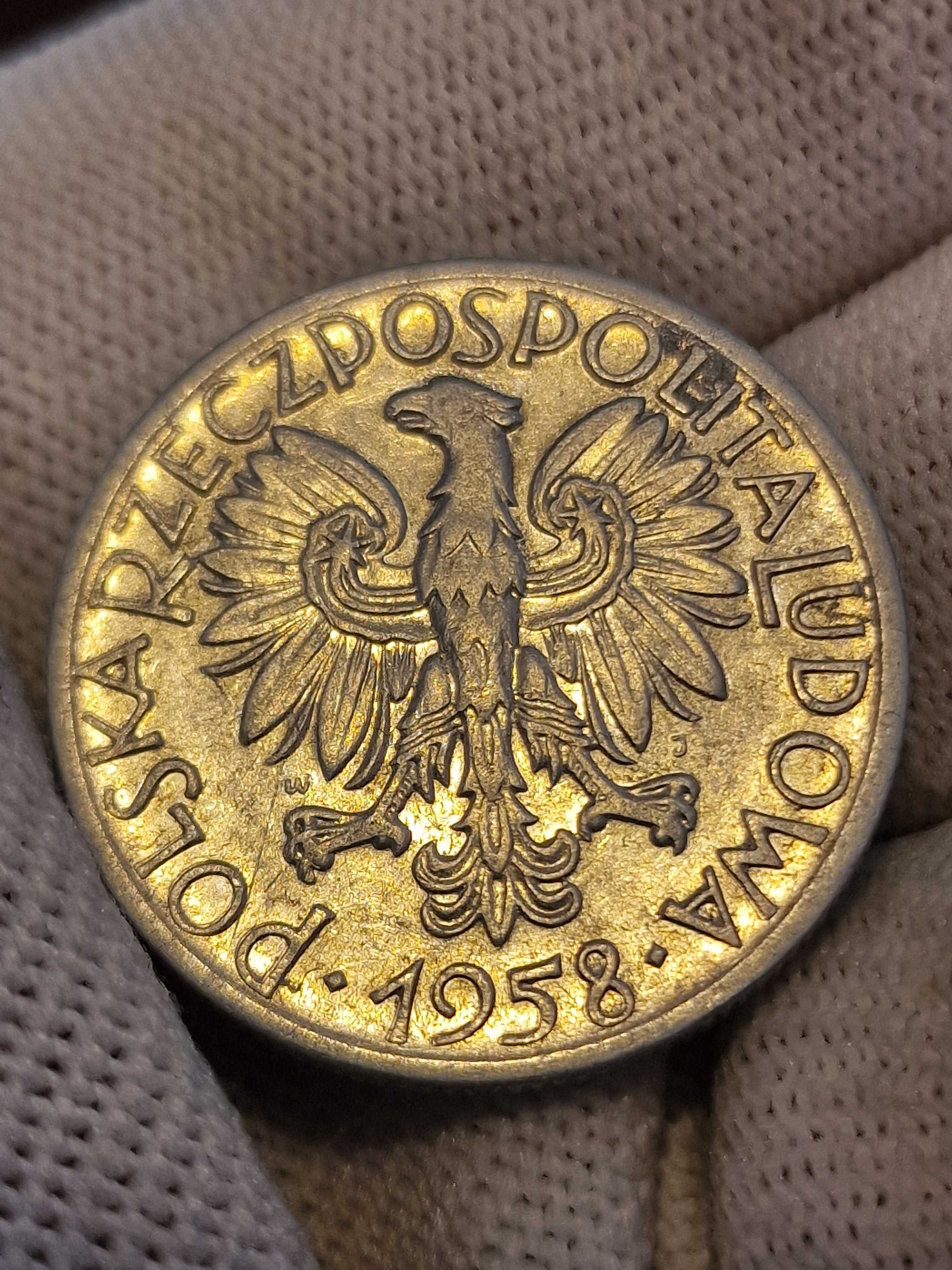 5zł 1958 Rybak wąska ósemka -rzadka