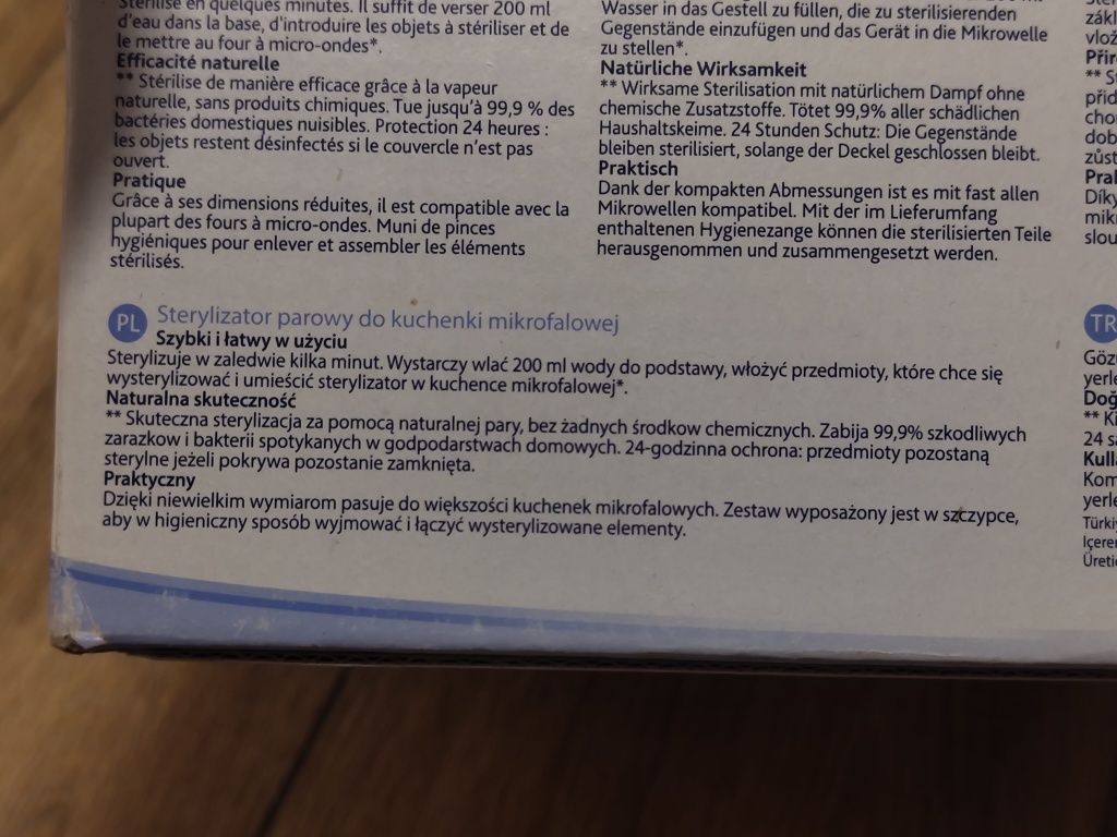 Sterylizator do butelek mikrofala mikrofalówki antybakteryjny