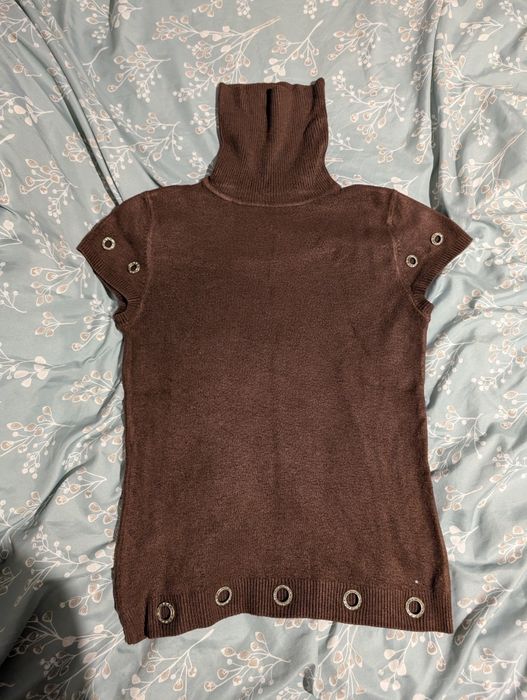 Golf sweter dziewczynka bez rękawów welna