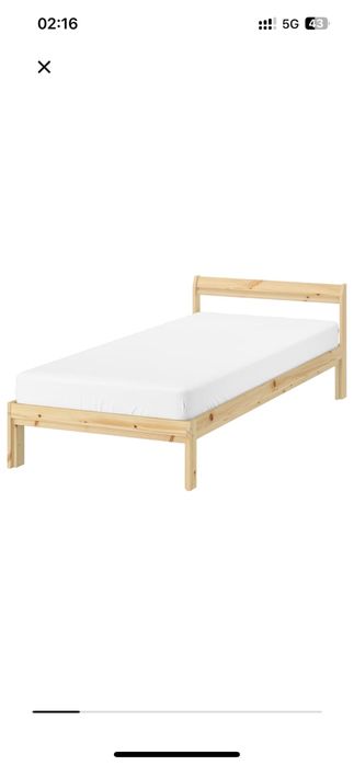 Rama łóżka Ikea Neiden 90x200 sosna, bez dna łóżka i bez materaca