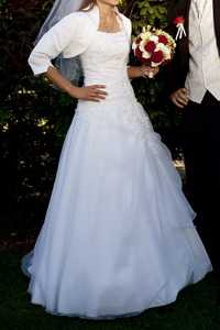 Suknia ślubna biała 38 koronka bolerko