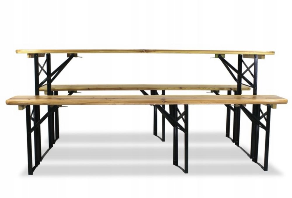 Zestaw Biesiadny Meble Ogrodwe Komplet Barowy Piwny Stół ławki  180cm