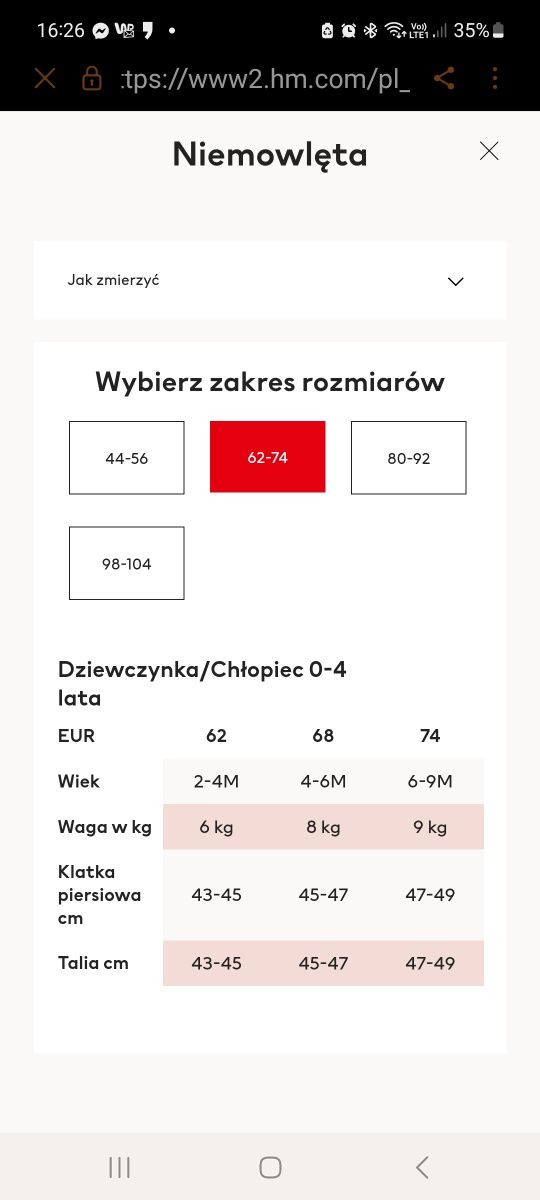 Kombinezon H&M r.68 baranek