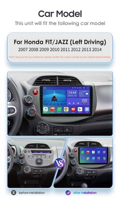 Radio Android 12 HONDA FIT JAZZ 07-13r  gps wifi bluetooth