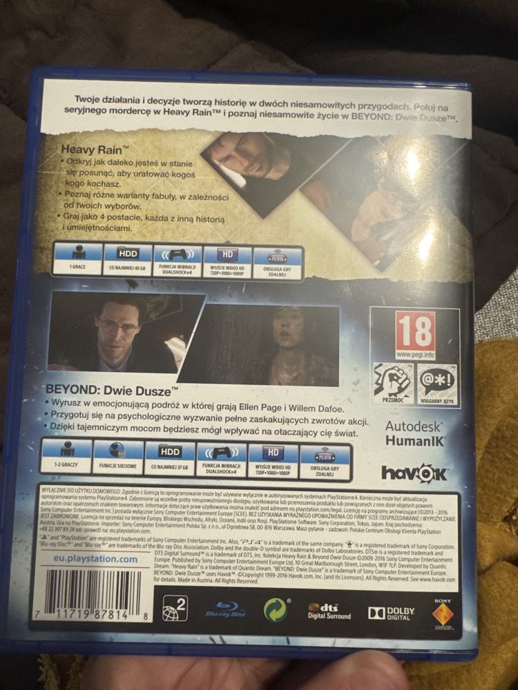 Sprzedam  gry Heavy Rain i Beyond two souls