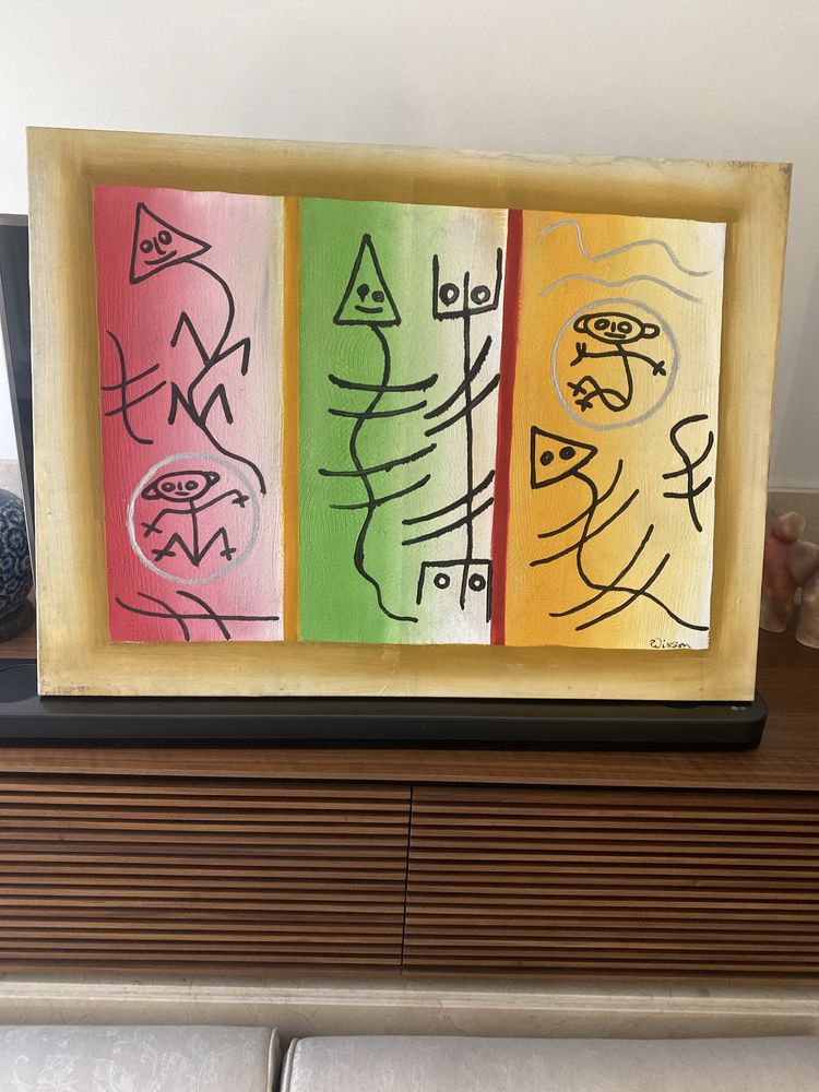 Tela original pintada com tintas acrilicas