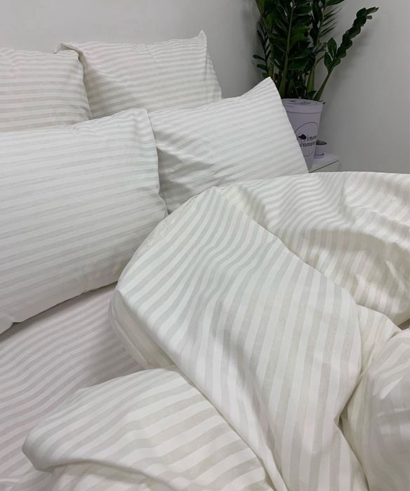 Якісна постільна білизна, постельное белье в полоску , Бязь Голд