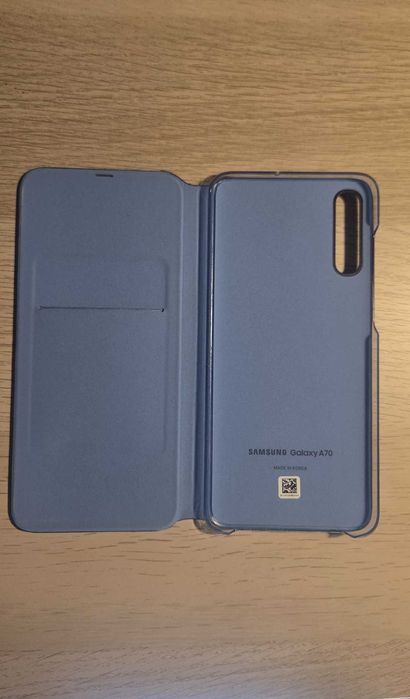 Capa Completa Original Samsung A70 Wallet Azul