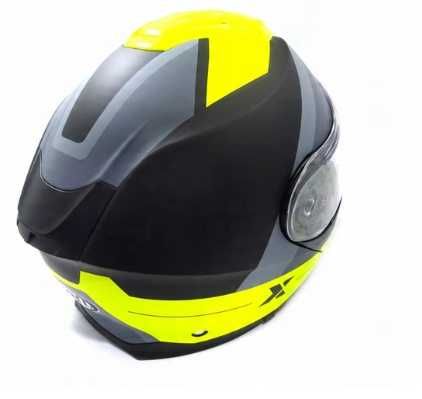 Kask motocyklowy VCAN V272 Wave Neon z z podnoszoną szczęką