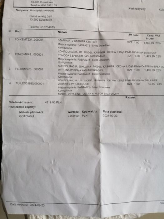 Meble pokojowe NOWE