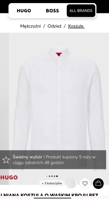 Hugo Boss r.XS Slim koszula z stójką