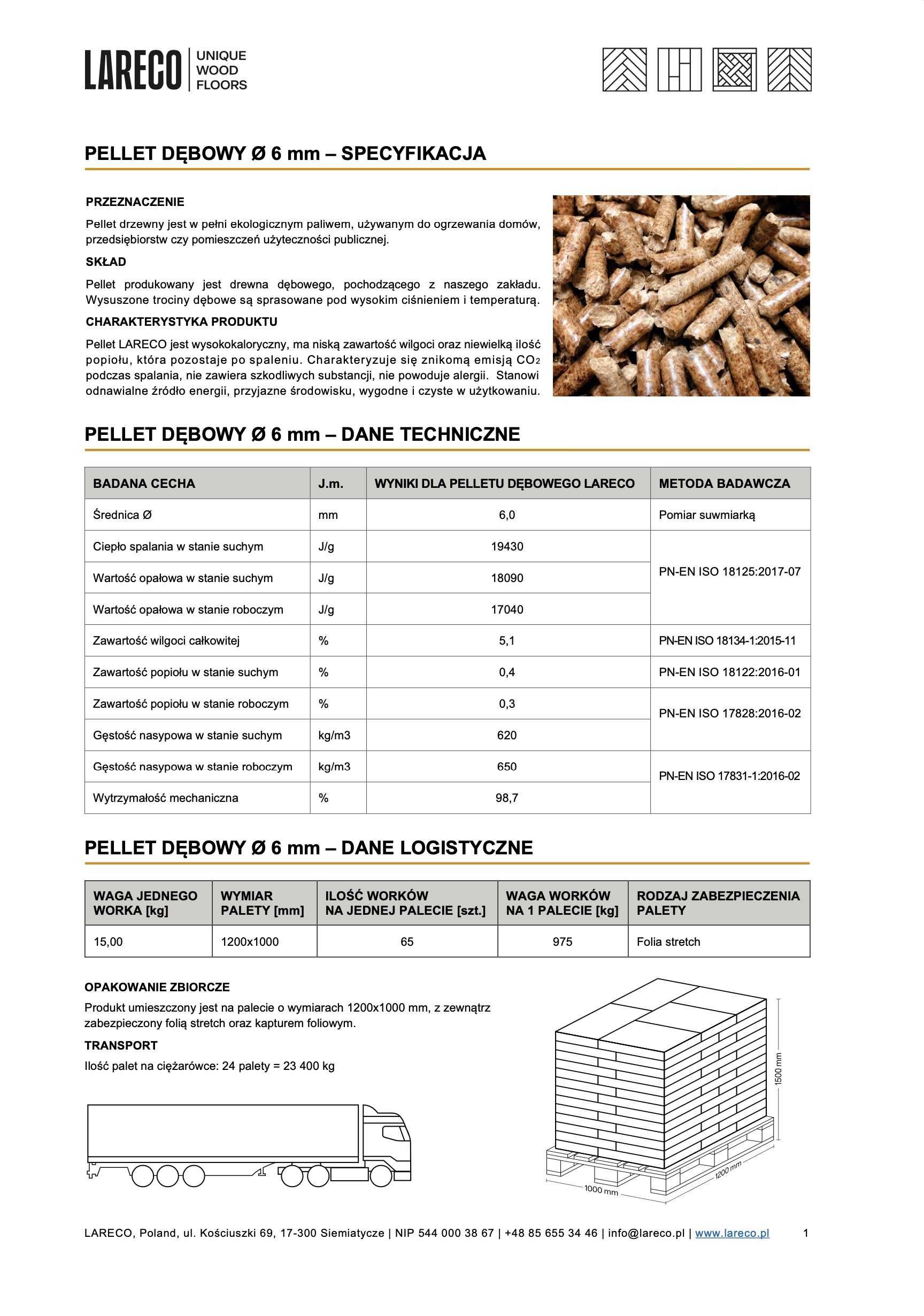 Pellet dębowy, "ognisty dąb"