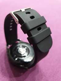 Solidny gruby czarny silikonowy pasek do smartwatch 20mm
