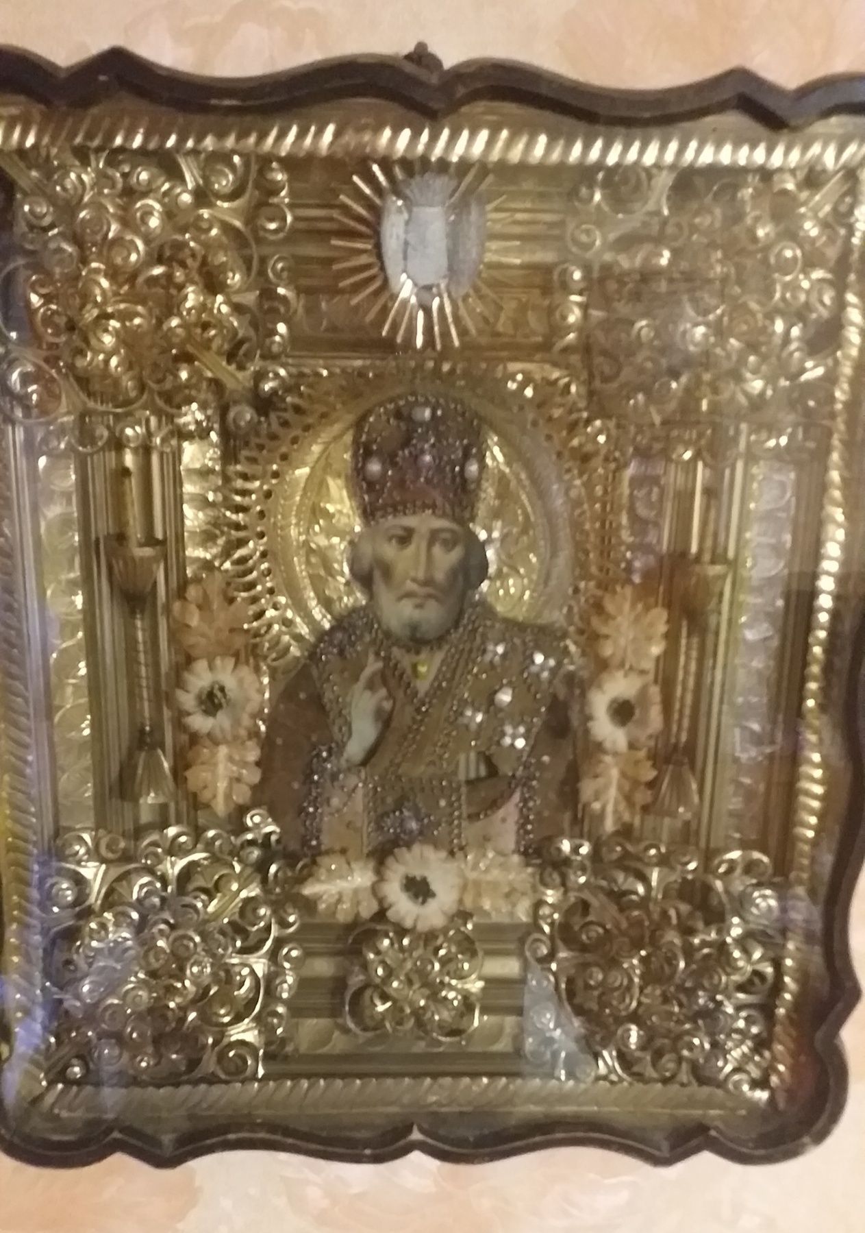 Икона Святой Николай Старинная Антиквариат