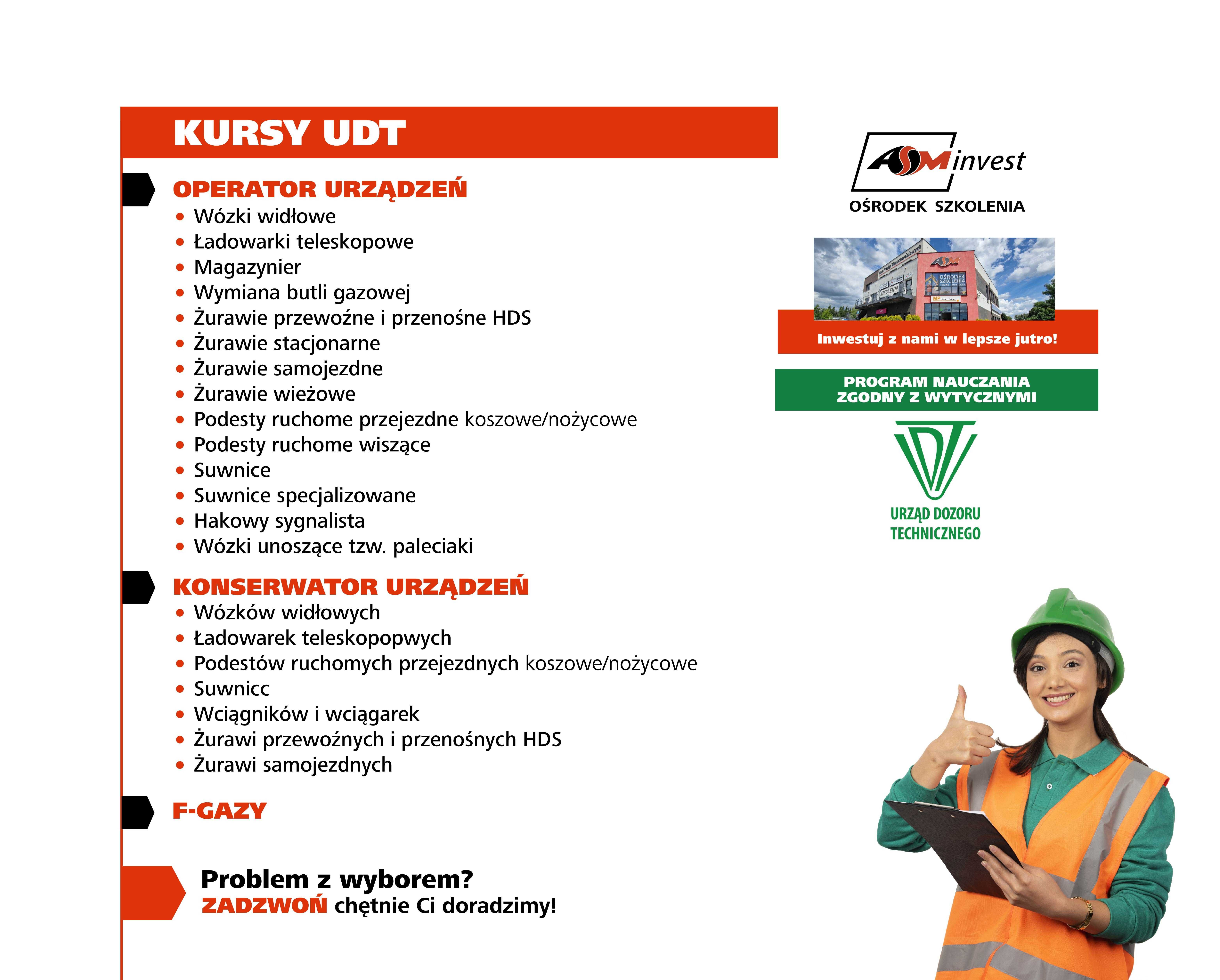 Szkolenie, KURS na wózki widłowe, żurawie samojezdne, wieżowe, HDS