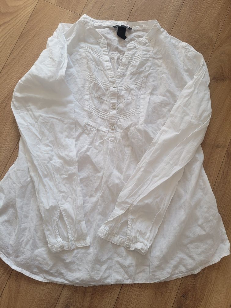 Koszula ciążowa, bluzka ciążowa, lato, h&m, rozmiar M. Biała