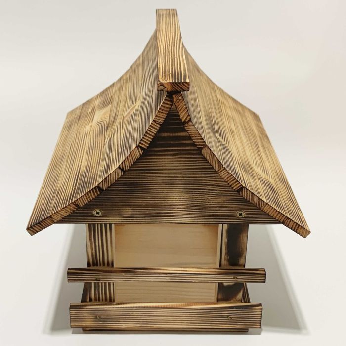 Duży karmnik drewniany dla ptaków budka dla ptaków opalany