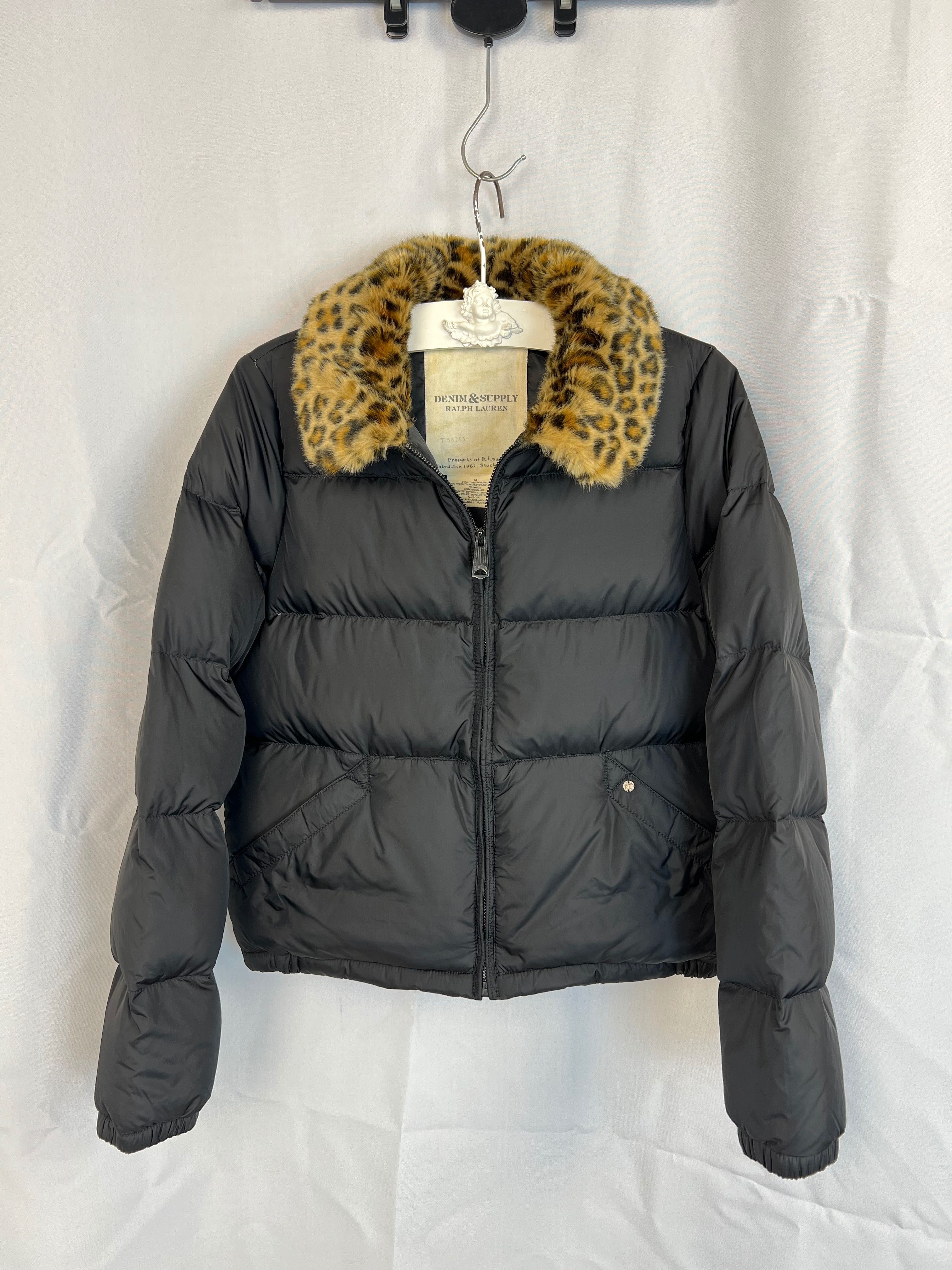 Ralph Lauren Denim Supply Down Jacket пухова куртка Ральф комір леопар
