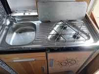 Zlew z kuchenką i lodówka gaz, 12V 230V