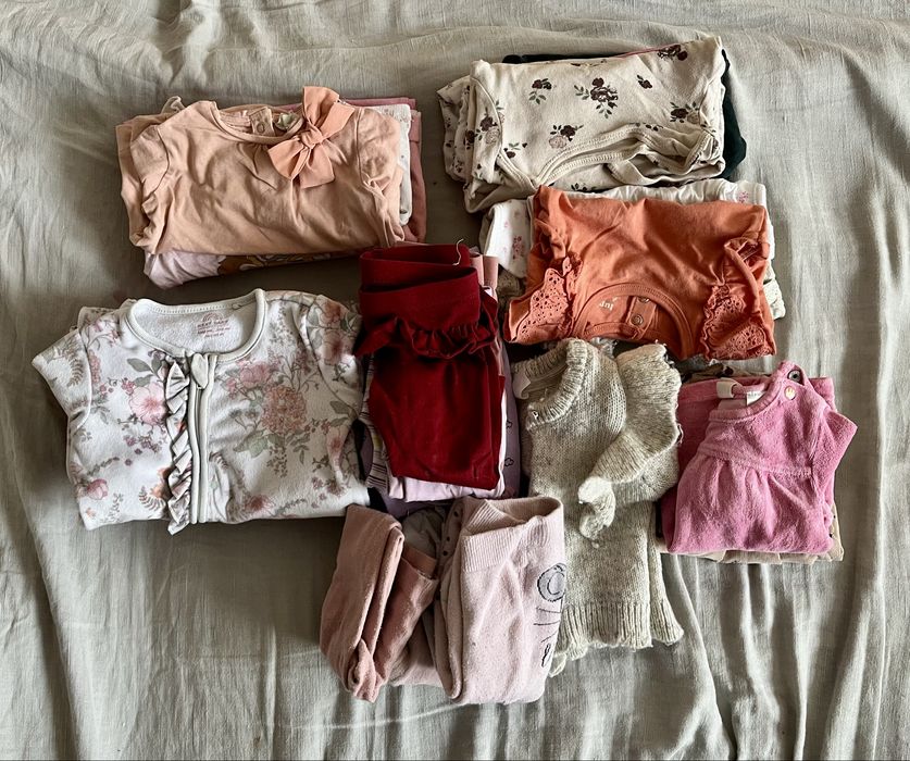 Paczka paka ubranek dla dziewczynki niemowlę 68 duża h&m NEXT Baby Zar