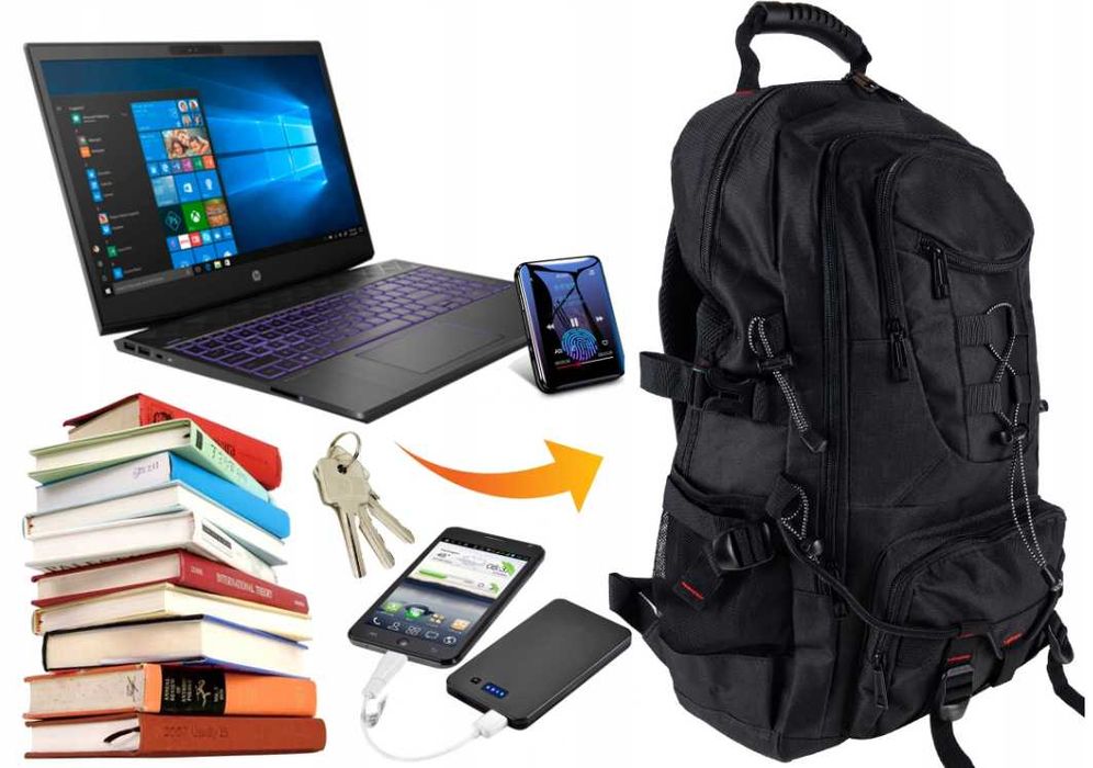 Nowy Plecak Turystyczny, Trekkingowy, w Góry, na laptop, 60L, Mocny