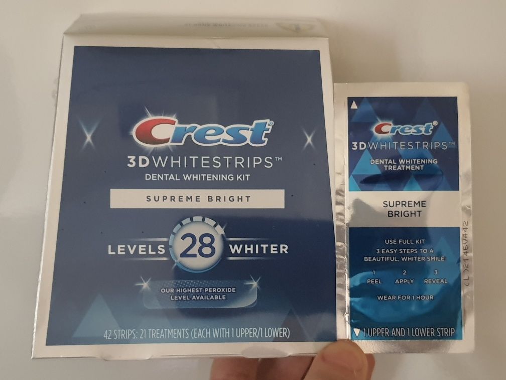 Отбеливающие полоски Crest 3D White Whitestrips Supreme Bright из США