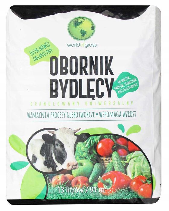 Obornik bydlęcy, obornik z dostawą, granulowany obornik pod warzywa