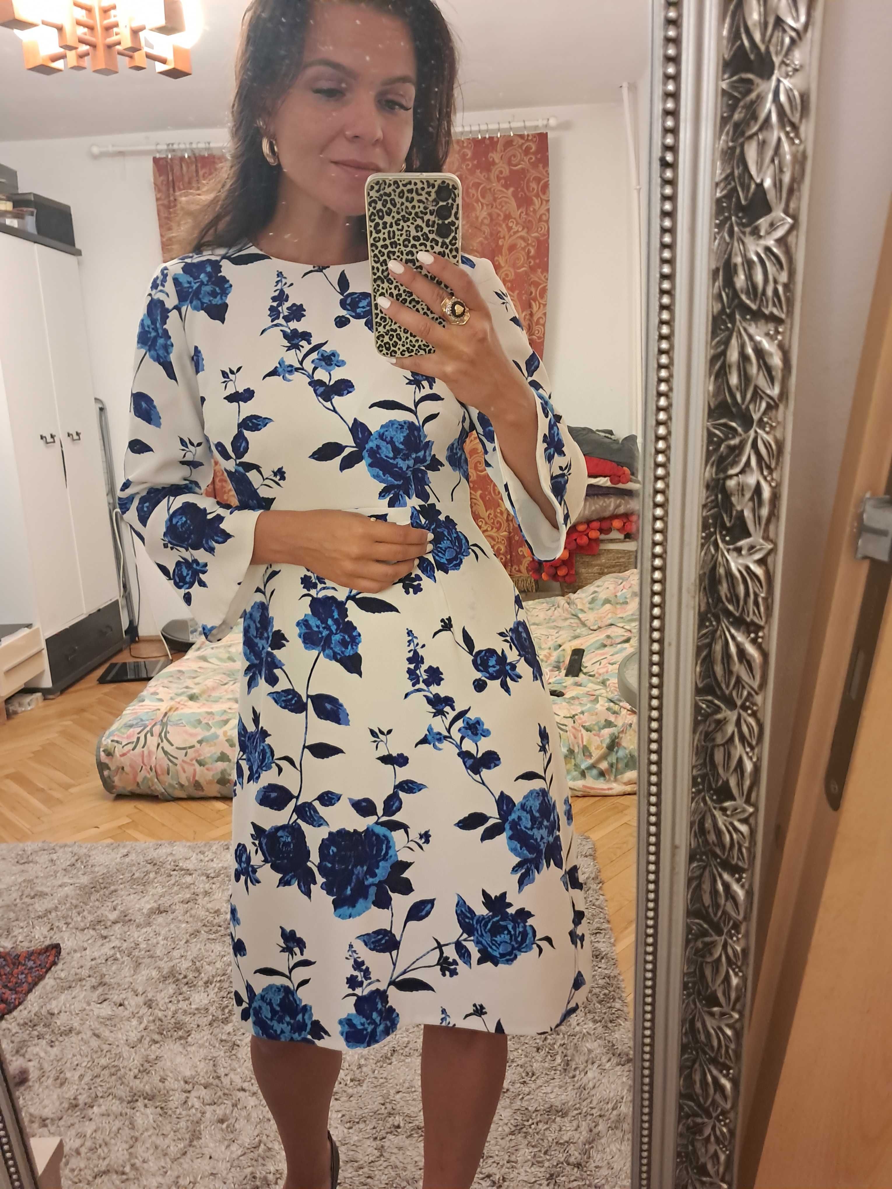 Elegancka biała sukienka Hobbs rozm. S/M